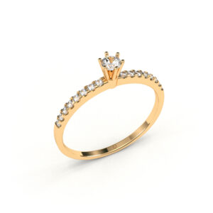 Anel Solitário em OURO 18k – Miami